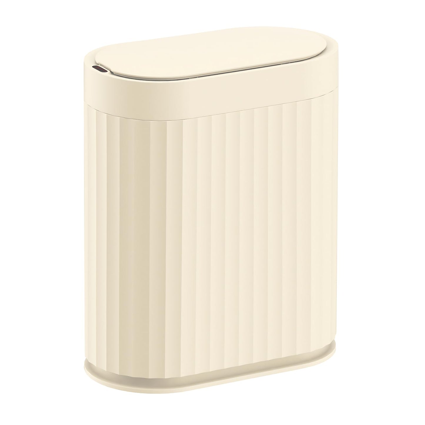 ELPHECO Automatic Motion Sensor Trash Can - 2 Gallon Slimline for Bathroom, Bedroom, Kitchen, Office - White with Gold Trim