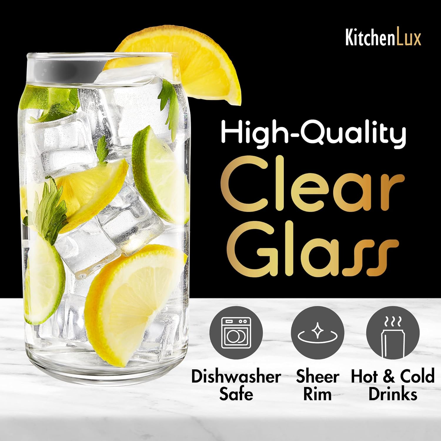 16 oz Can Shaped Glass Cups, Set of 12 Beer Can Glasses, Aesthetic Soda Can Cup Clear Glass Tumbler Beer Glasses, Cute Cups Tall Cocktail Drinkware, Cool Drinking Glasses for Kitchen, Modern Glassware